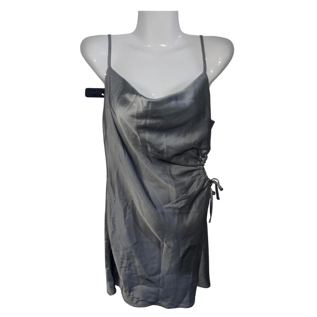 Y2K Silver Gray strappy mini cocktails night out dress