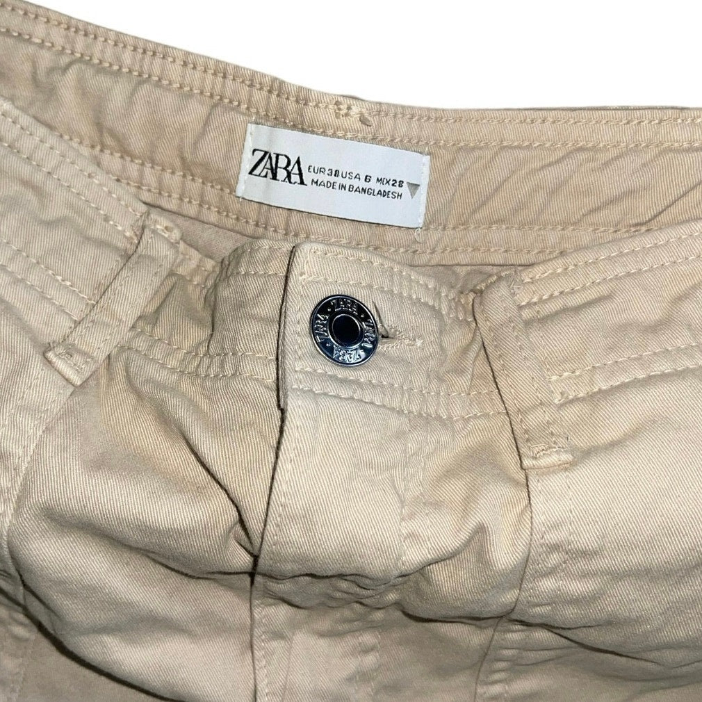 Zara Baggy Cargo Women Pants Relaxed Straight Leg