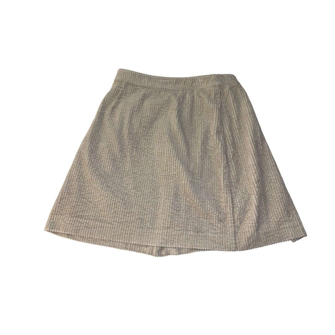 Boden Corduroy Pleated Short Skirt Leather Faux Belt Preppy Academia Size 6R