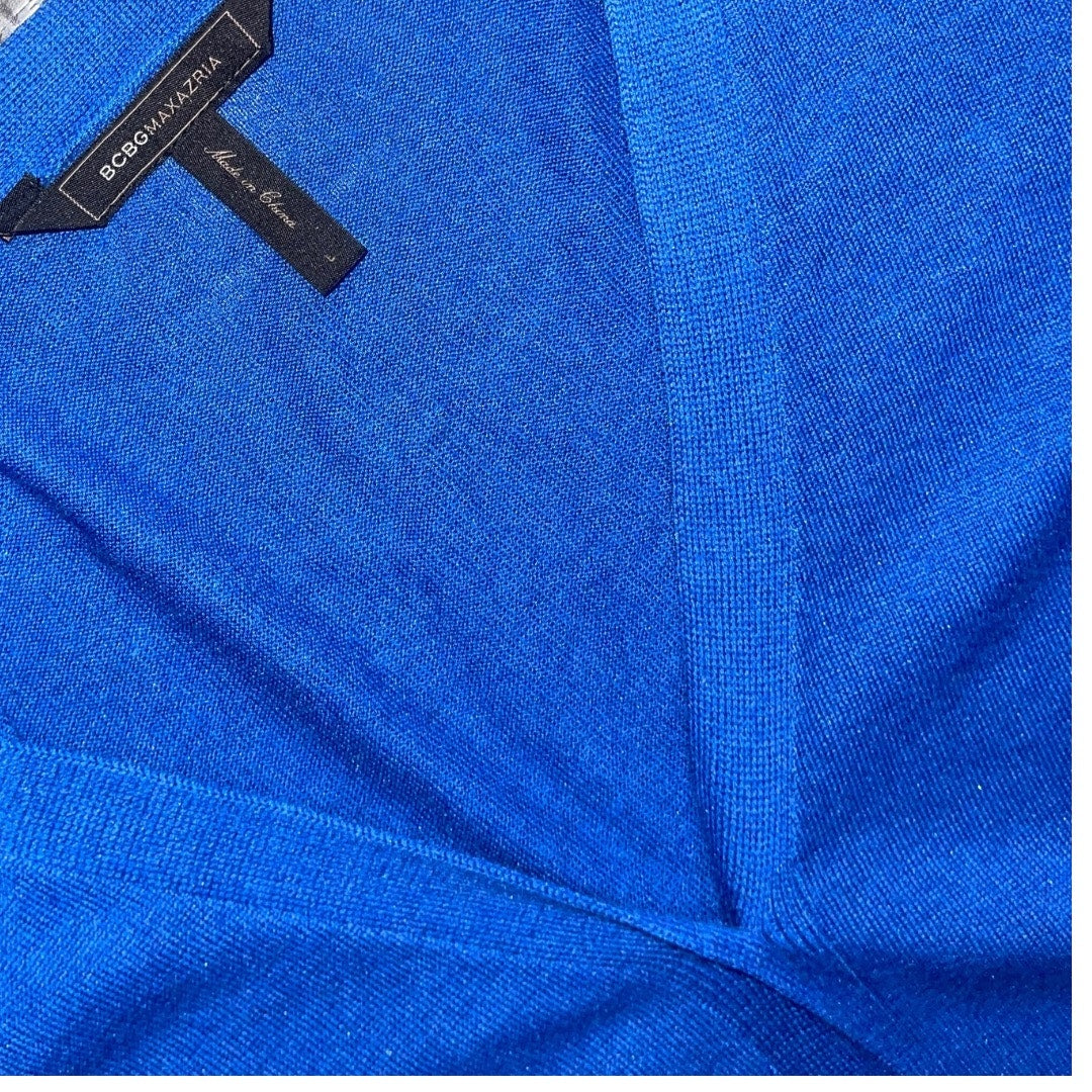 BCBGMAXAZRIA Blue long button cardigan pockets casual minimalist size L