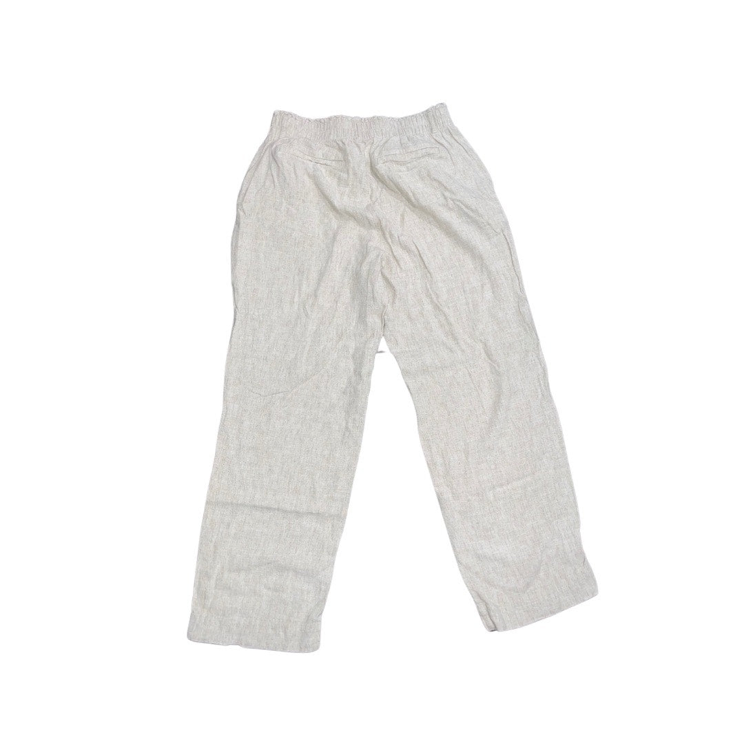 Briggs Womens Pants Elastic Waist Straight Leg Pull on Linen Blend Size Medium