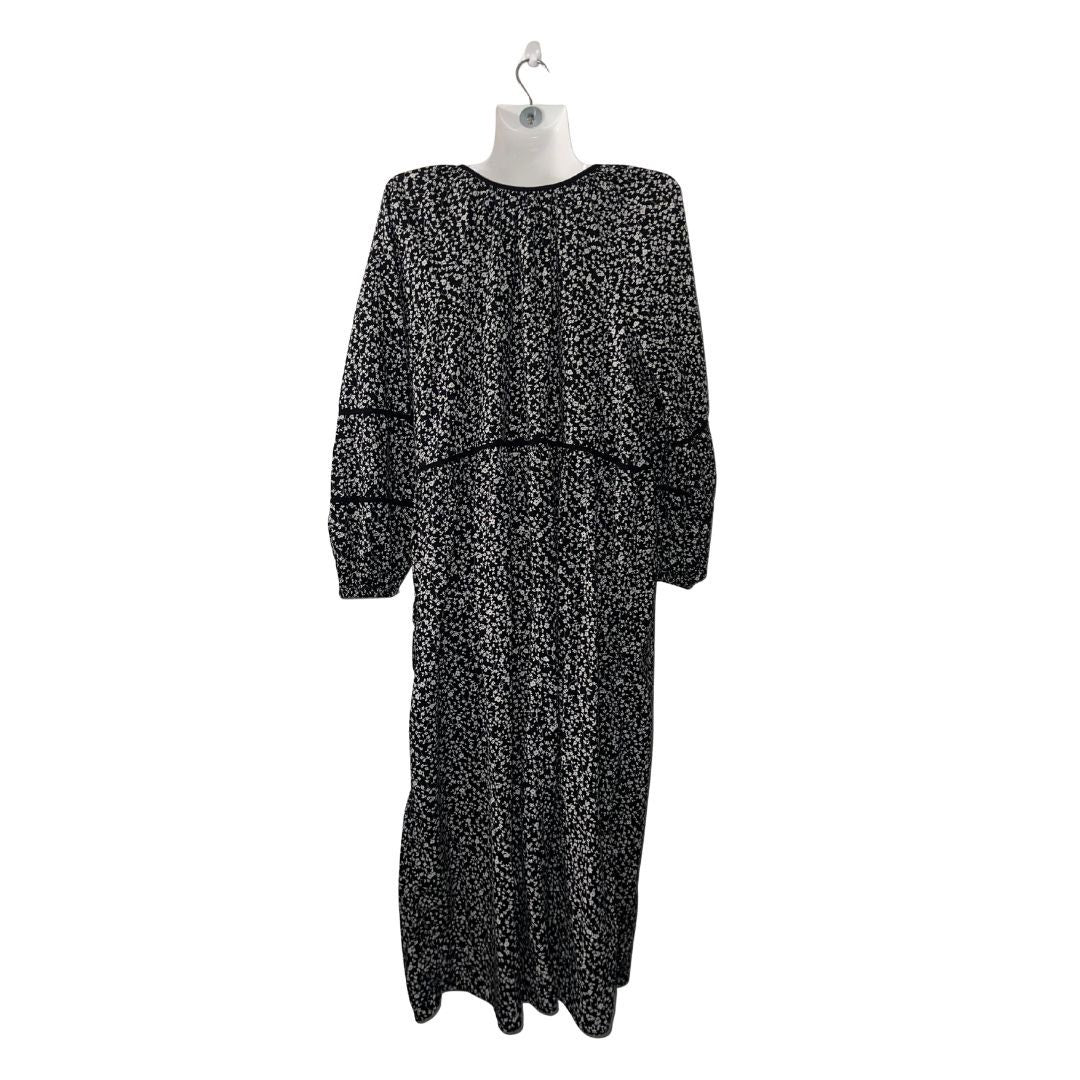 Old Navy Puff Sleeved Floral Print Midi Poet Swing Dress XL Casual Spring Chic
