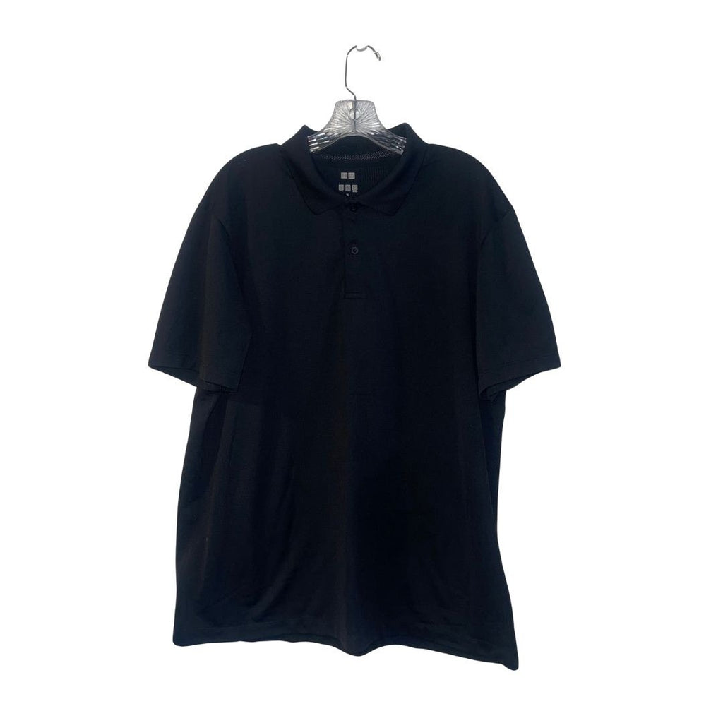 Uniqlo Black Polo Short Sleeve Shirt Size XL Preppy Casual Collar