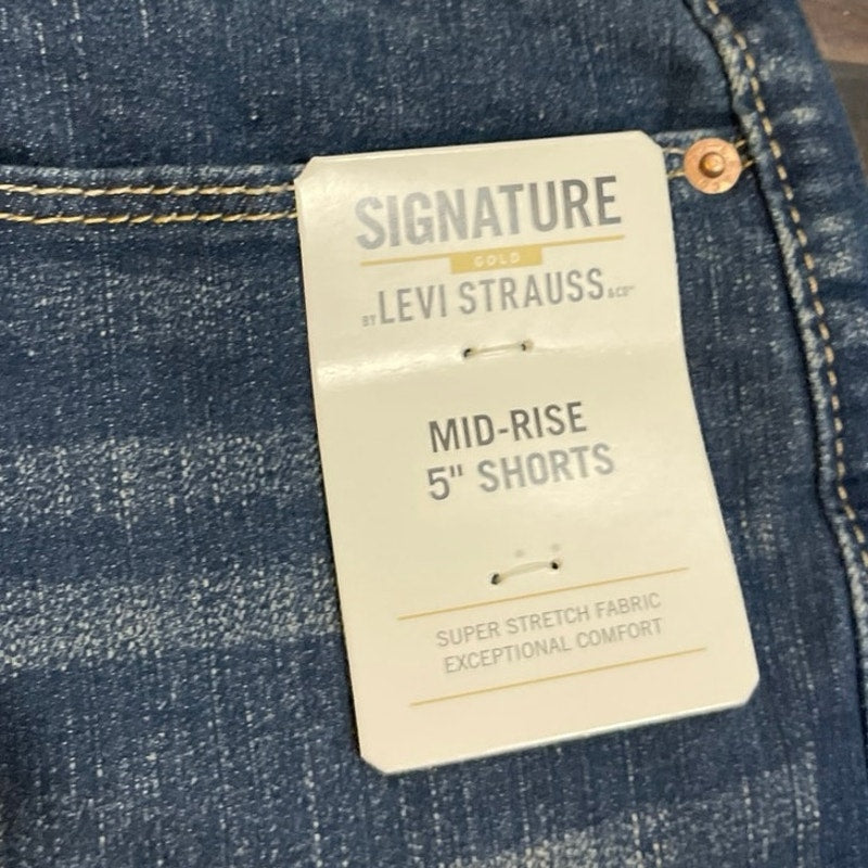 Signature Levi's Strauss Cuffed Denim Jeans Shorts SZ 20 Streetwear Casual NWT