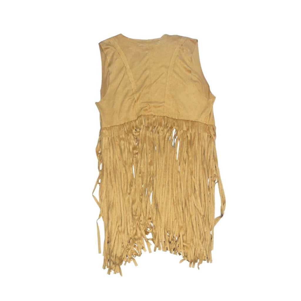 Roma Concept Hippie Tassel Open Vest Large Stagecoach Boho Coachella Faux Suede