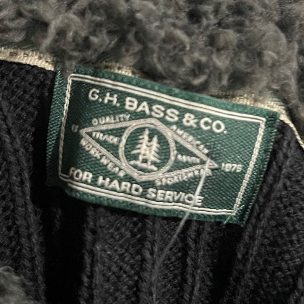 GH Bass & Co Pullover Ribbed Knit Sweater Sherpa Lined Mock Neck Size Large