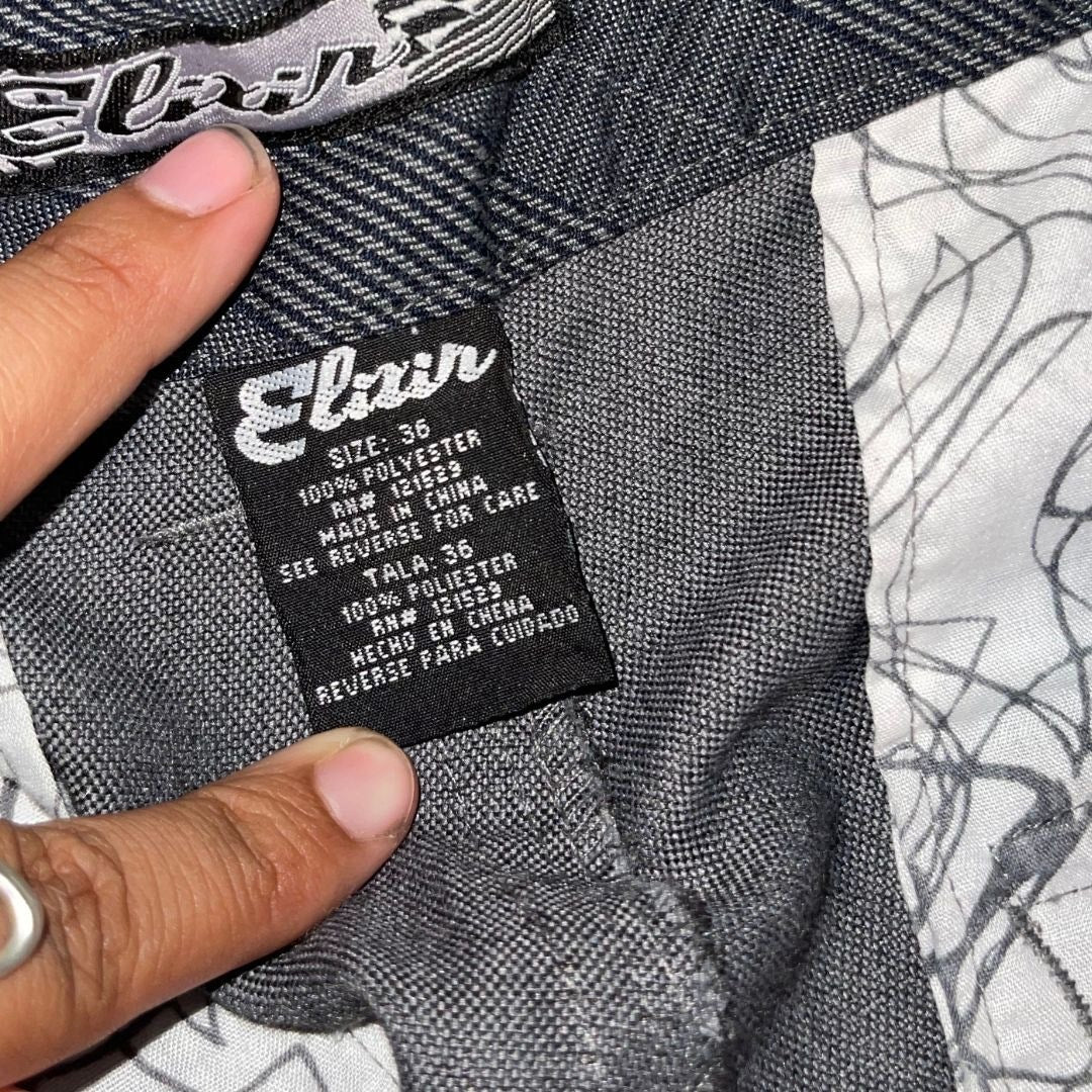 Elixir Men Chino Shorts Gray Pockets Size 36