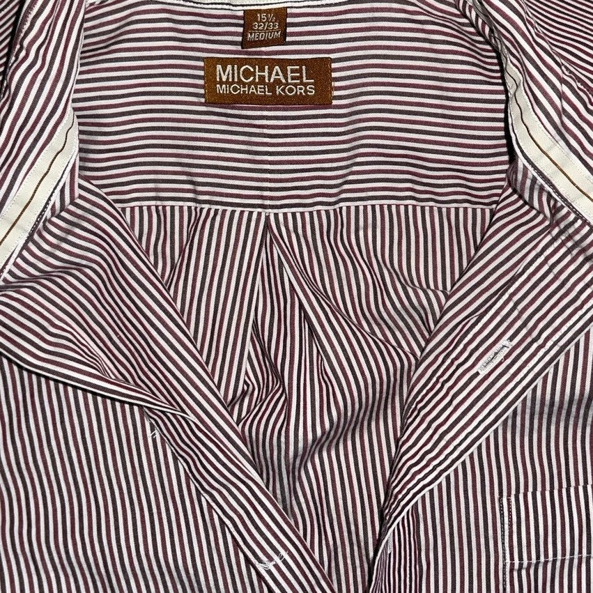 Michael Kors Men's button up collar Dress striped dress Shirt