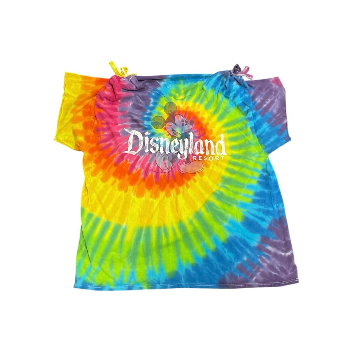 Disneyland Resort Tie Dye Graphic up-cycled T-Shirt SZ Mickey Mouse Artsy Hippie