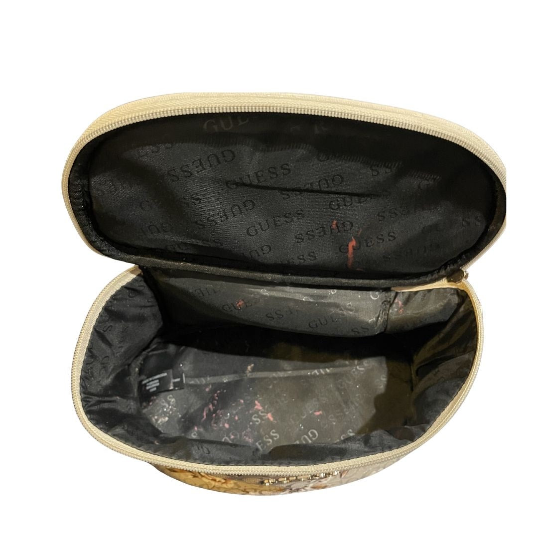 Guess Floral Travel Cosmetic Makeup Bag Zip Around Top Handle Bohemian Botanical