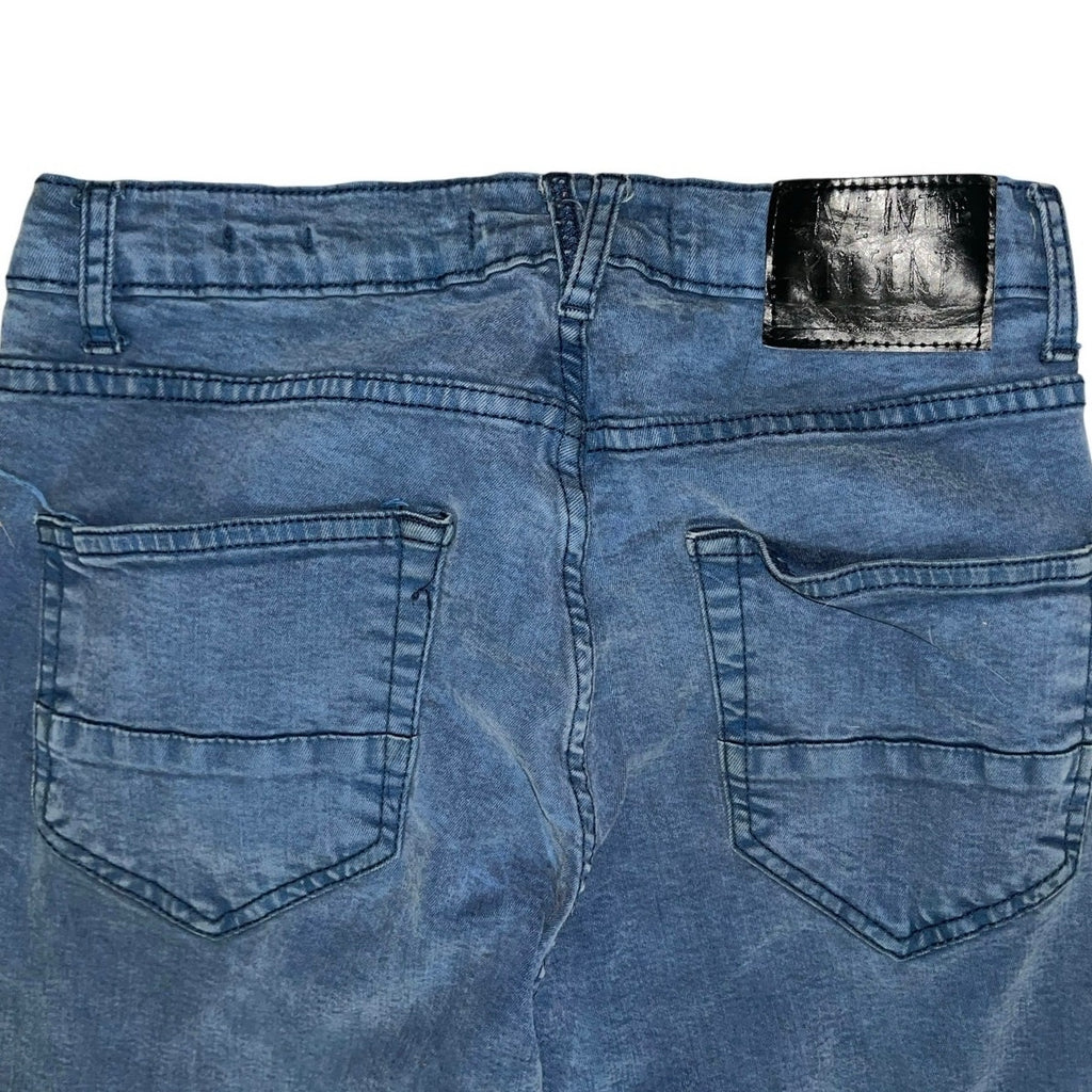 Zara Men Skinny Blue Denim Jeans Powerstitch Size 31 Casual Preppy Nautical