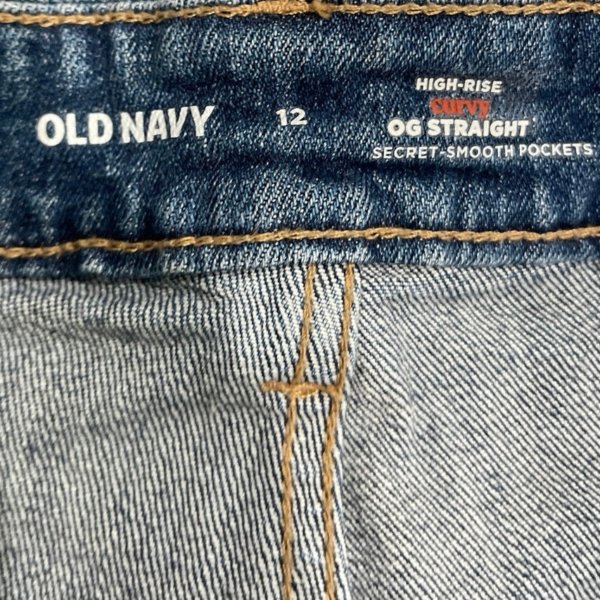 Old Navy High Rise Curve OG Straight Denim Jeans SZ 12 90s Casual Streetwear