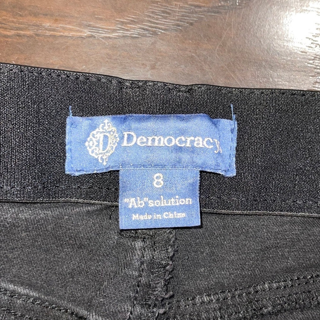Democracy Jeans Skinny AB Solution Size 8 Black Mid Rise Punk Grunge Rocker