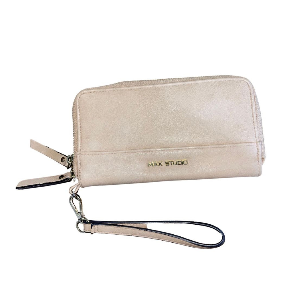 Max Studio Wristlet Wallet Full Zip Clutch Vegan leather 90s Y2K