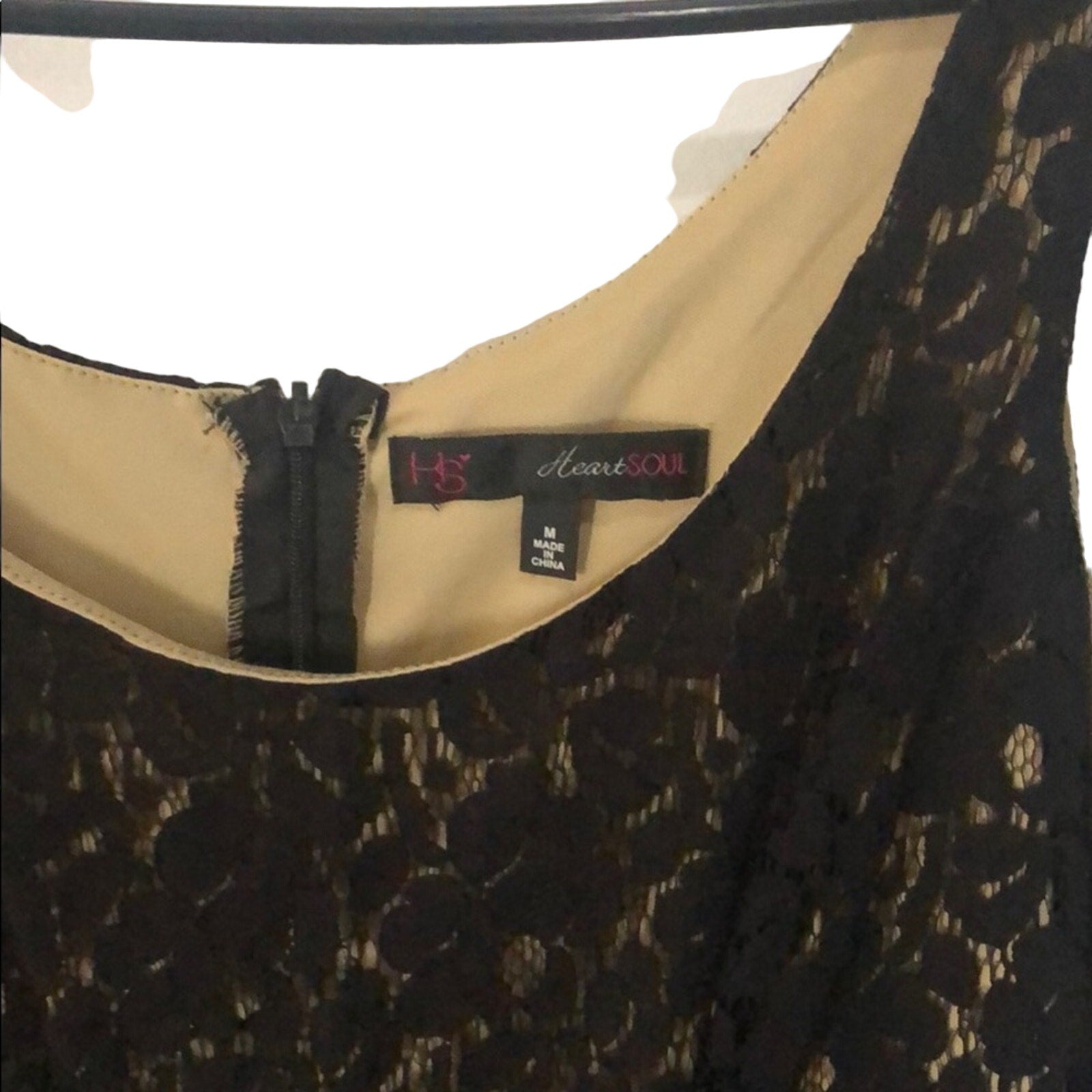 Heart Soul Little Black lace overlay short sleeveless dress Size Medium