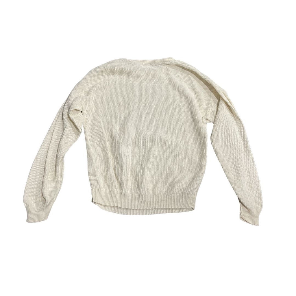 Talbots Vintage Crewneck Wafle Knit Sweater Relaxed Fit Staple Minimalist Cotton