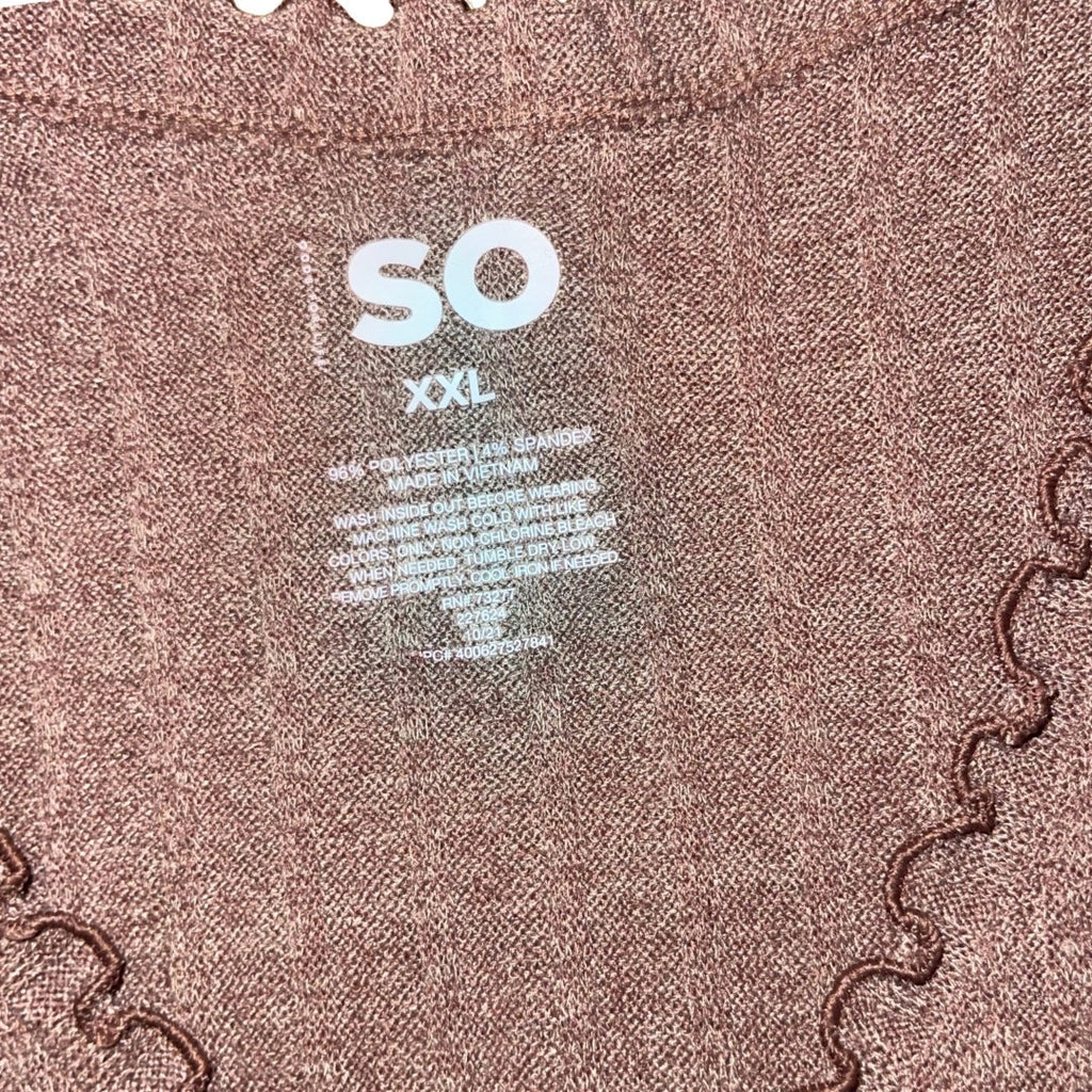SO Goods For Life Bundle 2 Tops Ribbed Short Sleeve Scallop Trim Size XXL Y2K