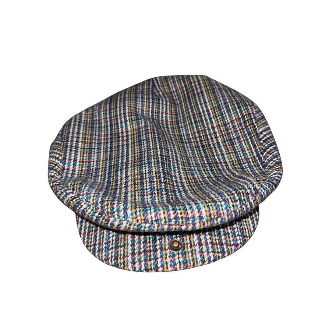 Brixton Hooligan Snap Cap Blue Plaid Size Large 7 1/2  NWT Newspaper Boy
