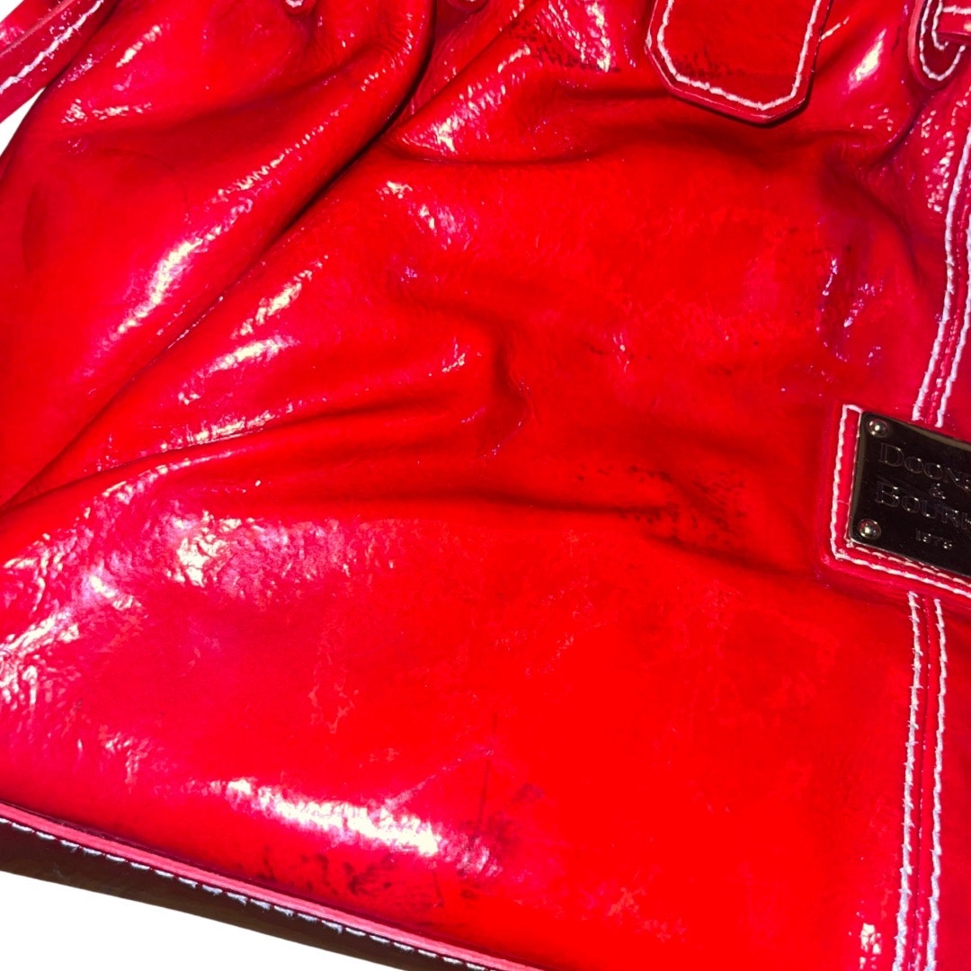 Dooney & Bourke Vintage Red Patent Leather Hayden Shoulder Handbag Purse