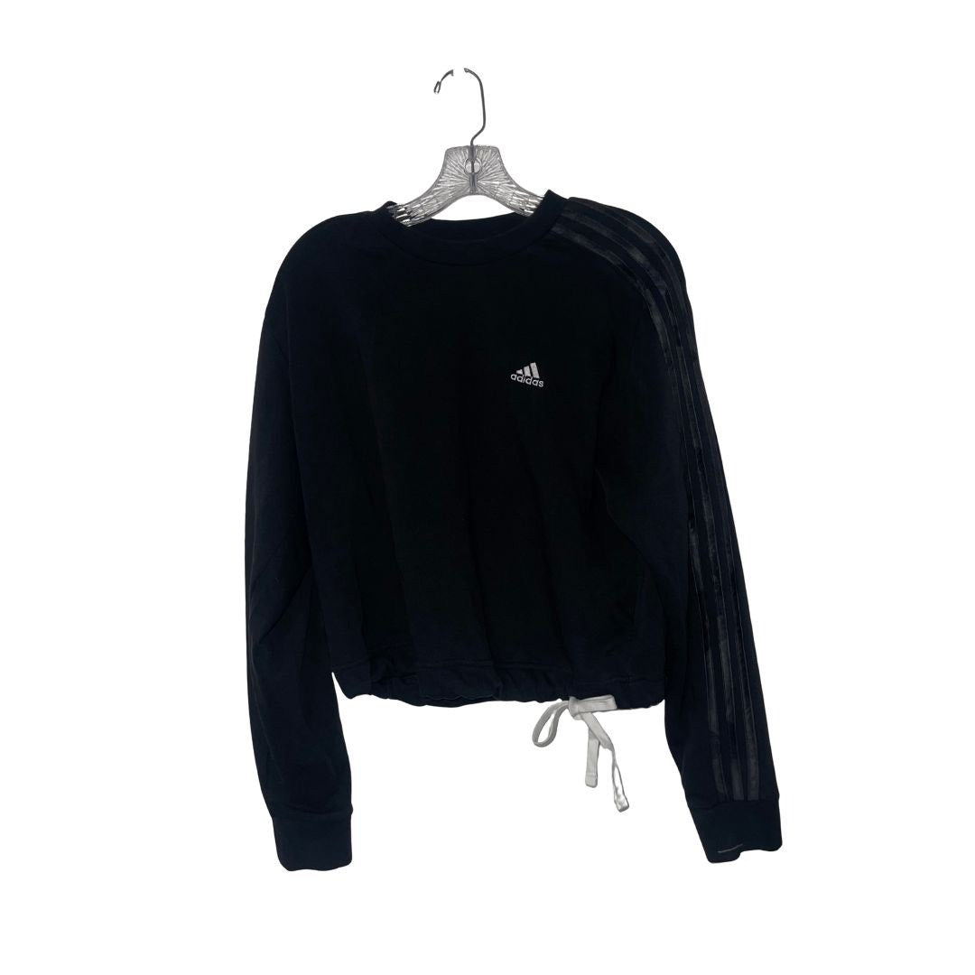 Adidas Crewneck Sweatshirt Black Three Stripes Medium Sports Athletic-leisure