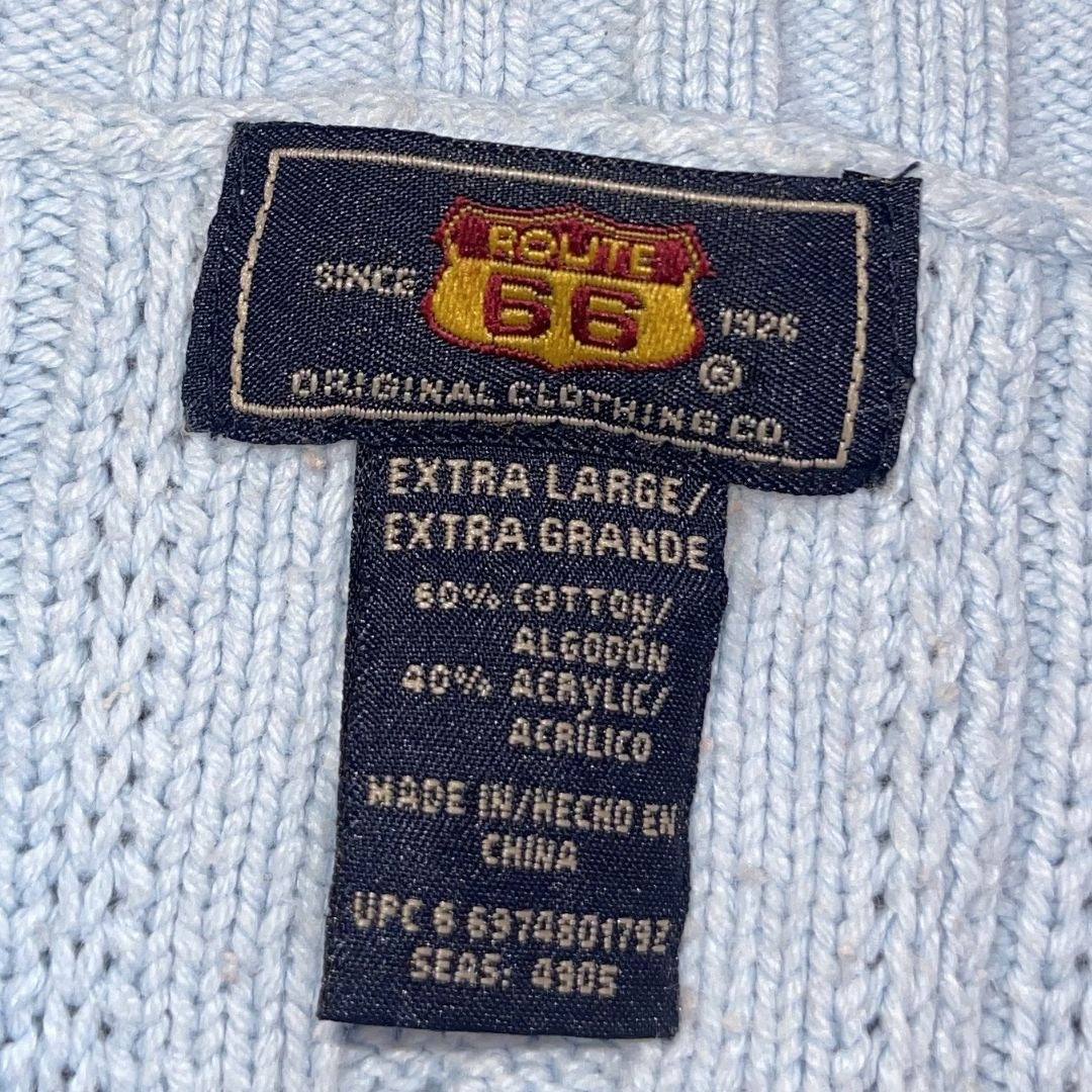 Route 66 Women Cable Knit Sweater Size XL Vintage Casual Streetwear 90s