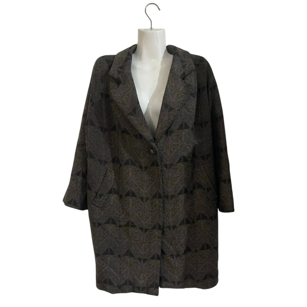 Archi Japanese Label Wool Blend Long Coat Dry Clean Elegant Chic Professional S