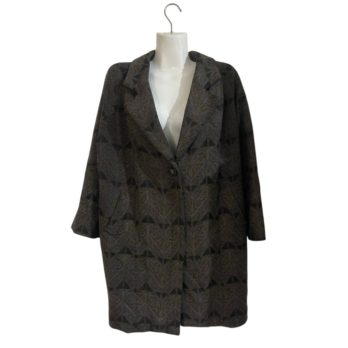Archi Japanese Label Wool Blend Long Coat Dry Clean Elegant Chic Professional S