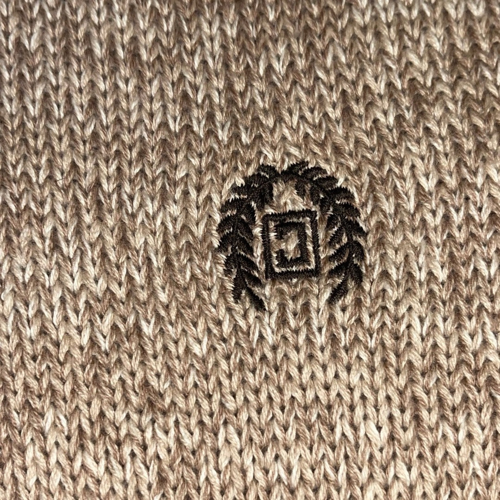 Chaps Men's Brown Quarter Button Knit Sweater Long Sleeve elbow Patch Grandpa Core Size 3XL