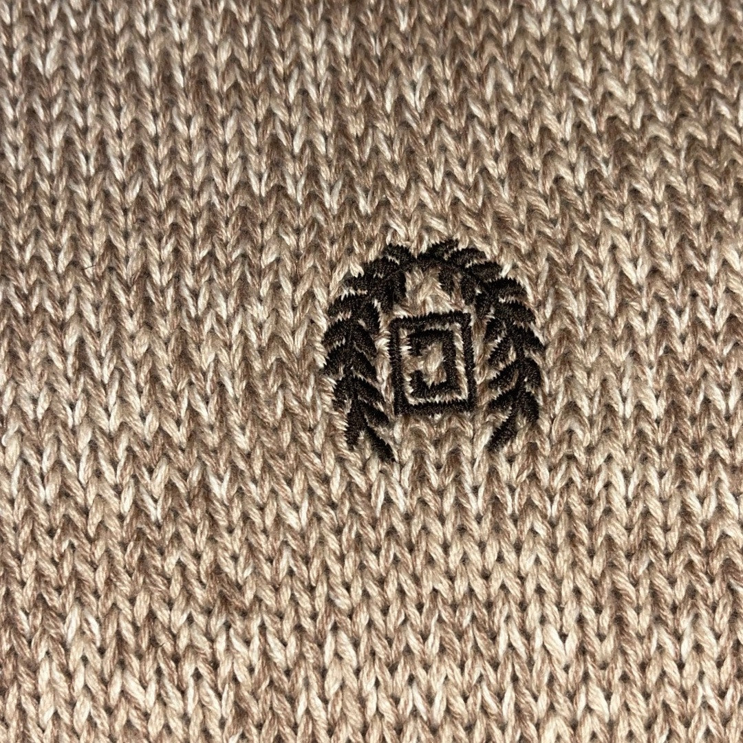 Chaps Men's Brown Quarter Button Knit Sweater Long Sleeve elbow Patch Grandpa Core Size 3XL