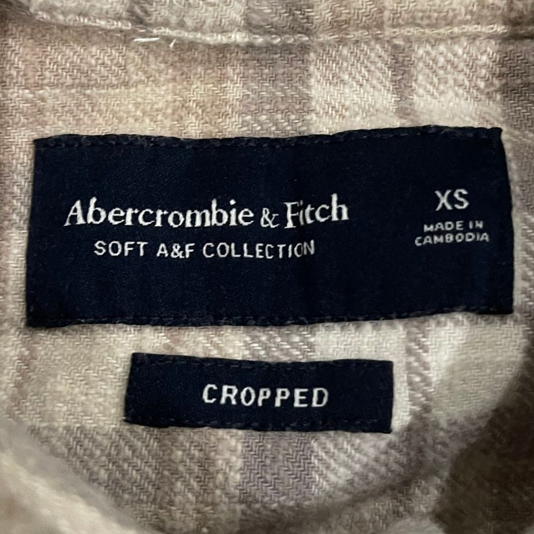 Abercrombie & Fitch Women Soft Collection Cropped Button Long Sleeve Flannel XS