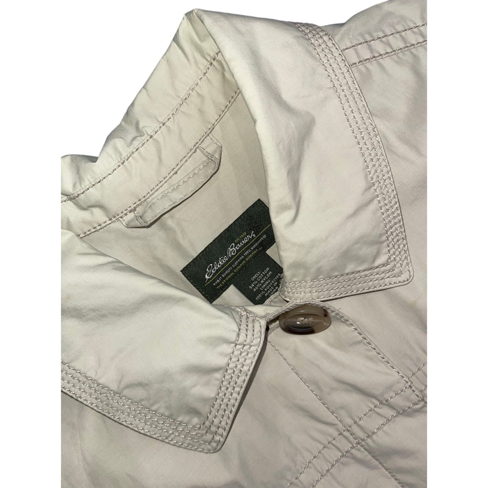 Eddie Bauer Women's Trench Coat Size Large Jacket Overcoat Outdoors Casual