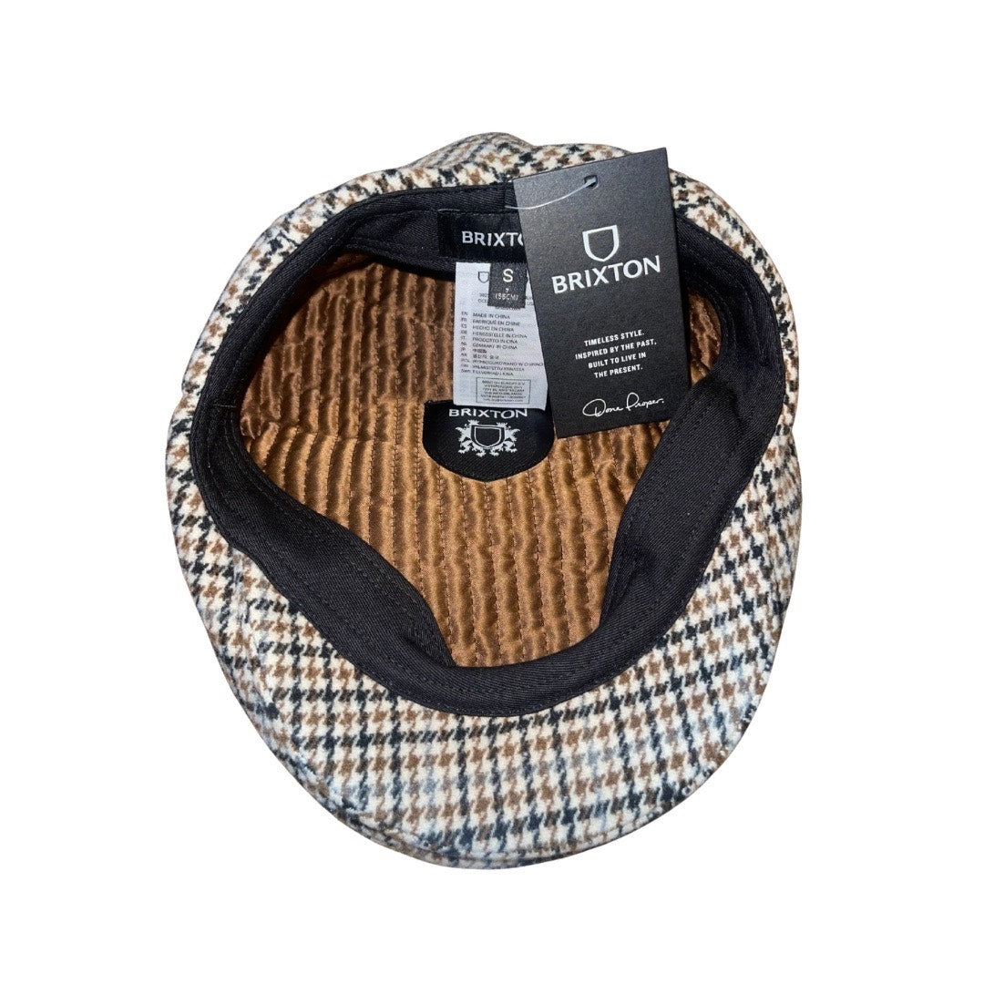 Brixton Hooligan Snap Cap Newspaper Boy Small White Desert Palm 20s inspired NWT