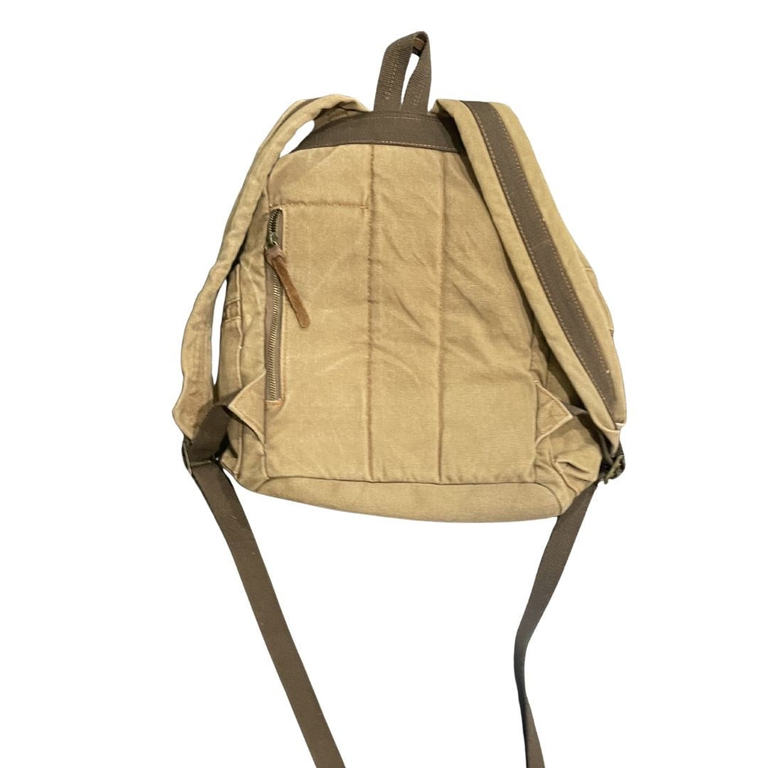 Augur Strauss & Co Heavy Duty Washed Cotton Canvas Drawstring Backpack Military