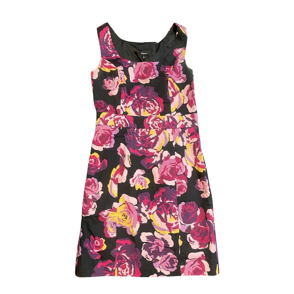 Express Sleeveless Floral Print Sheath Midi Dress Size 8 Spring Brunch Garden