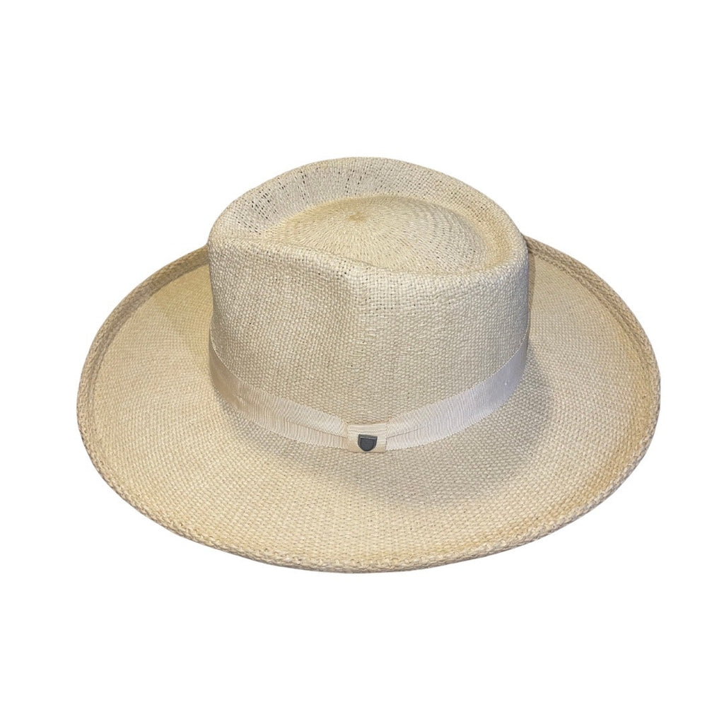 Brixton Victoria Straw Fedora Hat Natural Oat Milk Adjustable Size Large NWT