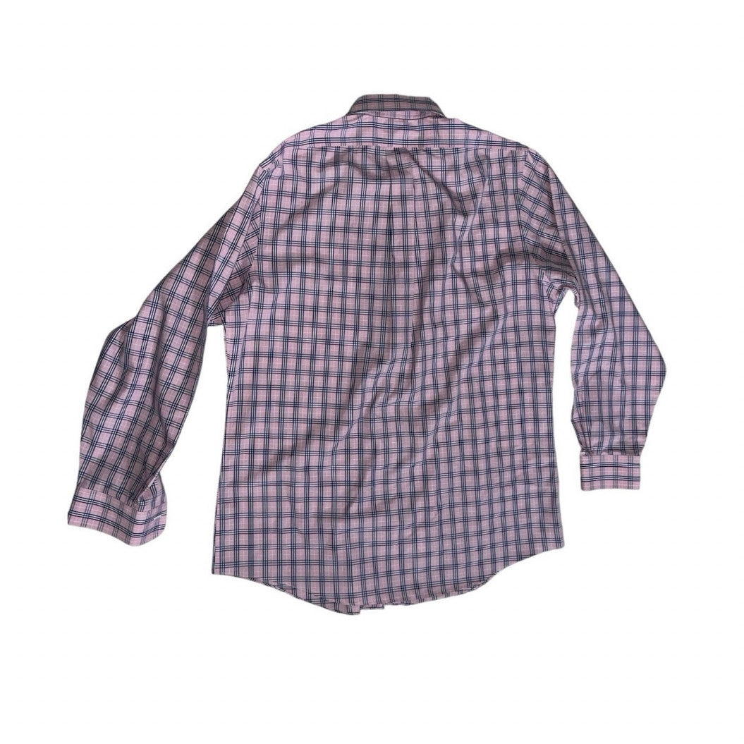 Brooks Brothers Regent Pink Plaid Collar Button Long Sleeve Dress Shirt