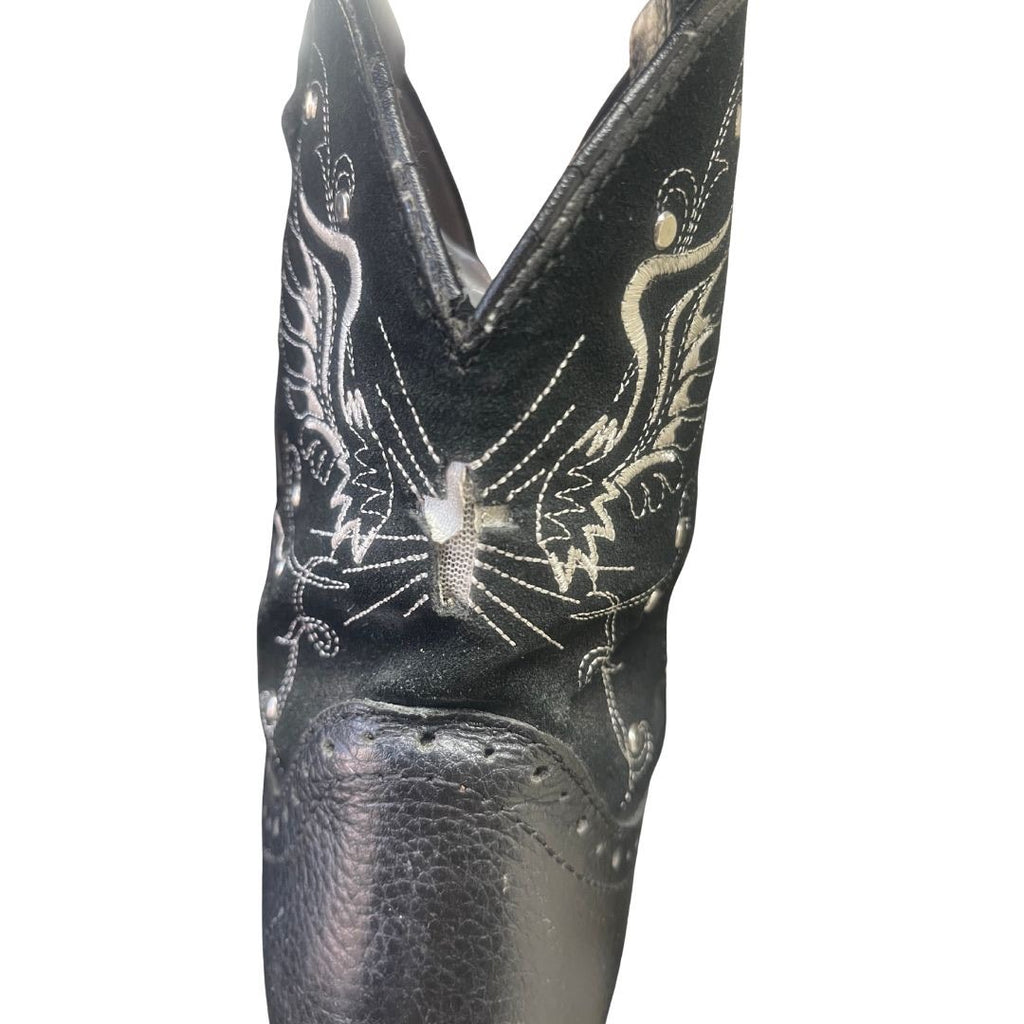 Justin Gypsy Western Cowgirl ANDRA 8" Cowgirl Black Leather Suede Boots Size 7