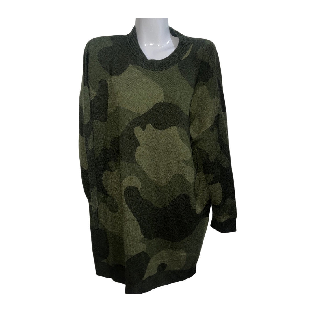 Mud Pie Hathaway Oversized Fit Camouflage Sweater Dress Size Medium