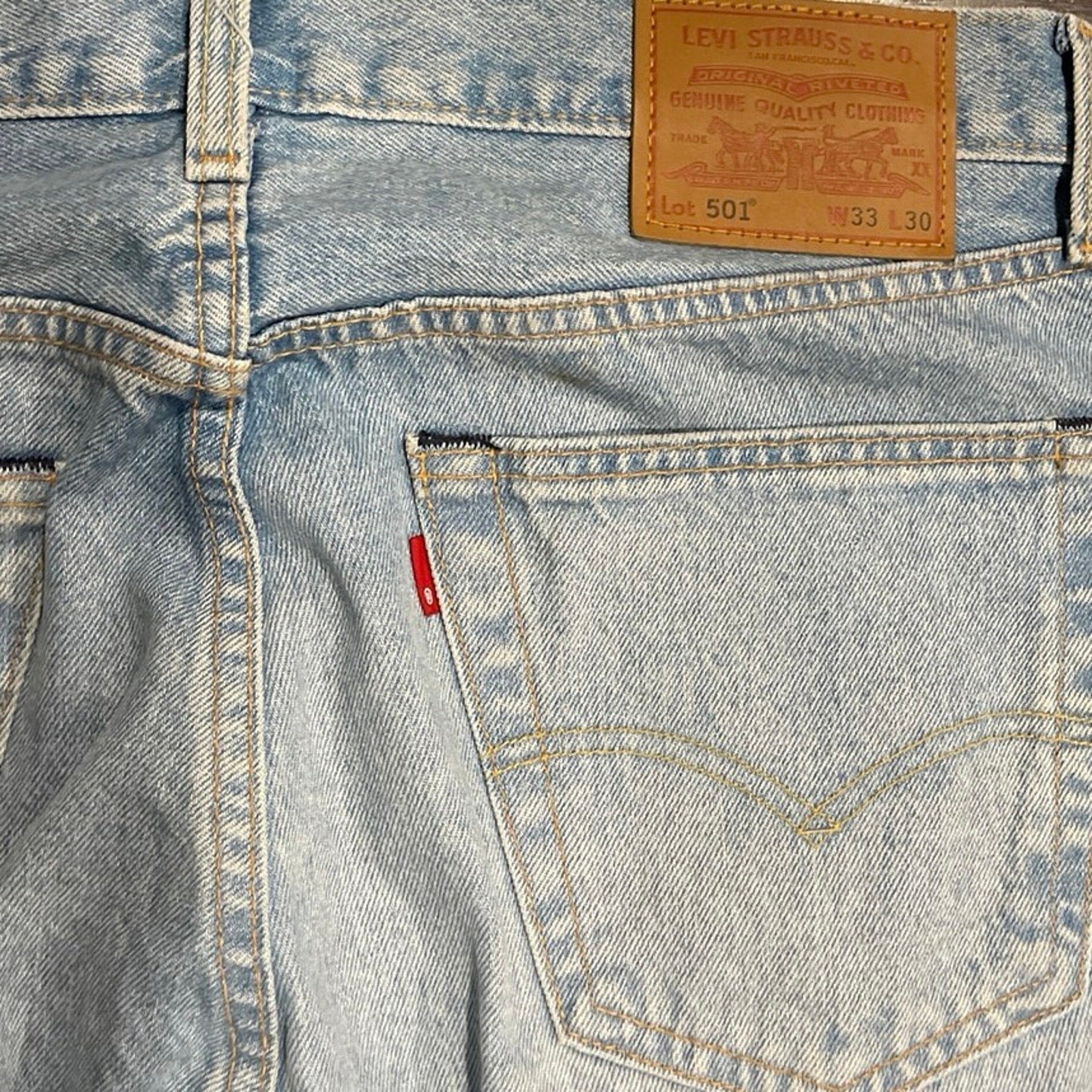 Levi's 501 Button Fly Straight Leg Denim Jeans 33X30 Outwear Classic Streetwear