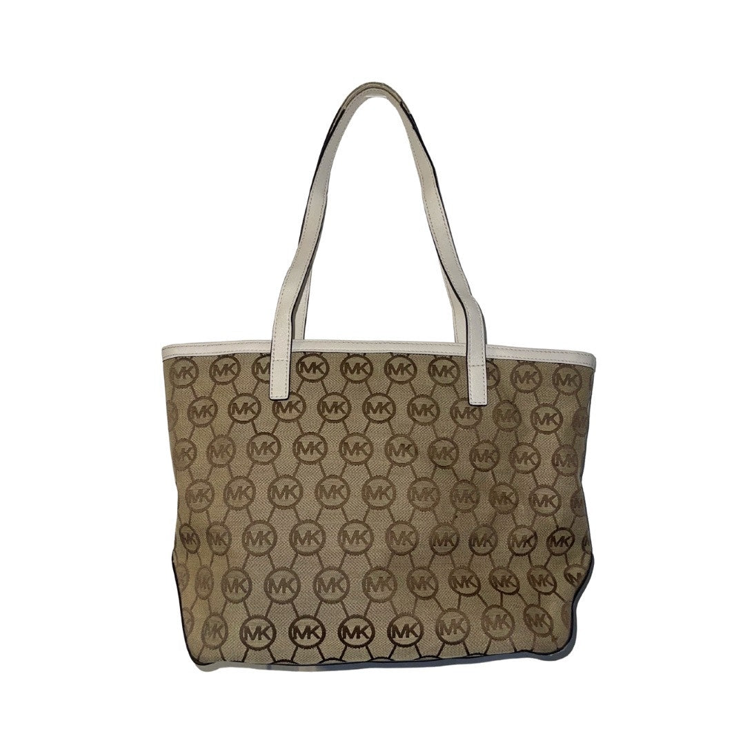 Michael Michael Kors Signature Logo Kempton Canvas Tote Bag Leather Trim