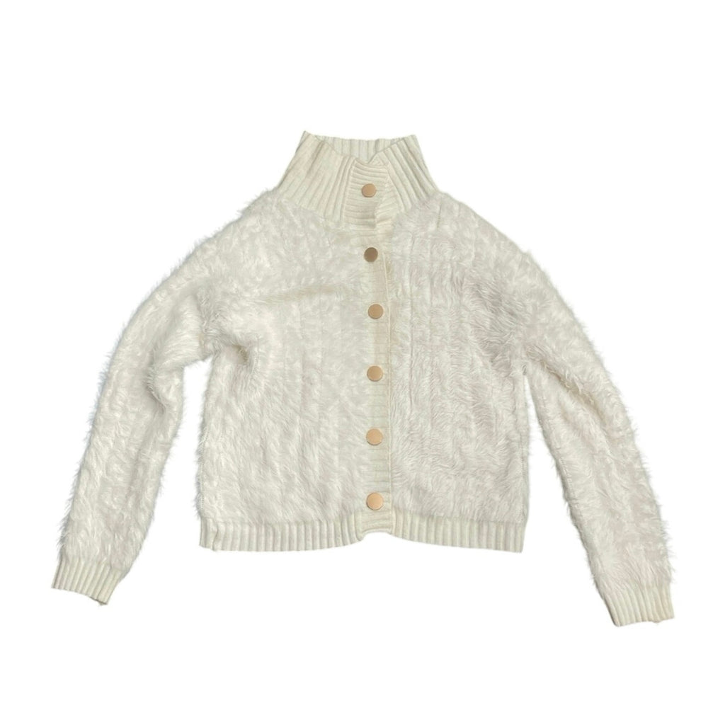 Northern Angel Heavy Fuzzy Knit  Button Up Cardigan Sweater XL Boho Granolacore