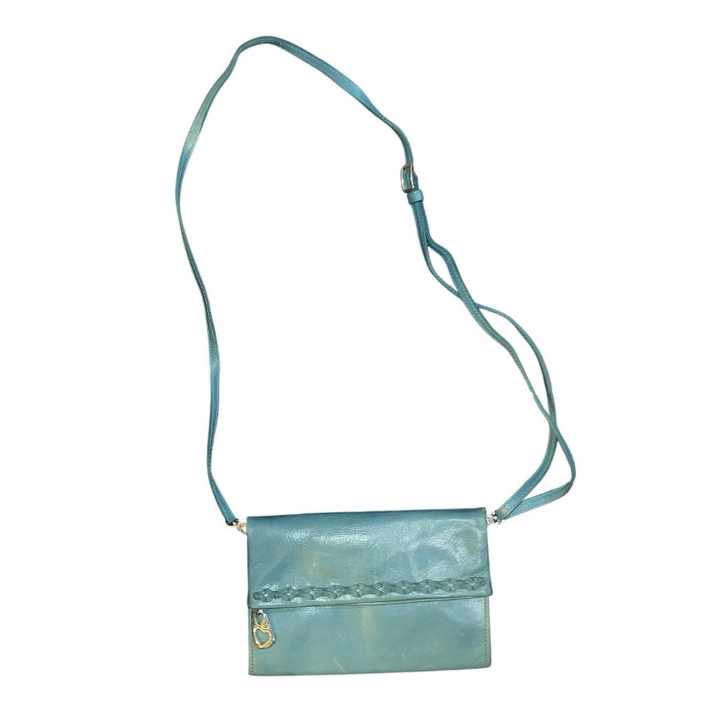 Brighton Vintage Turquoise Wallet Leather Purse Crossbody Western Cowboy 90s