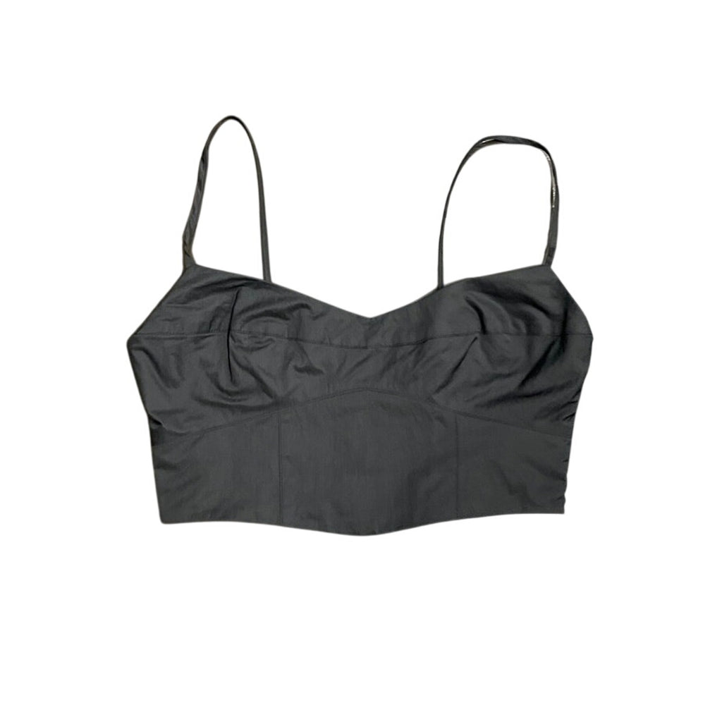 Free People Smoked Cropped Corset Top Heart Neckline Adjustable Straps