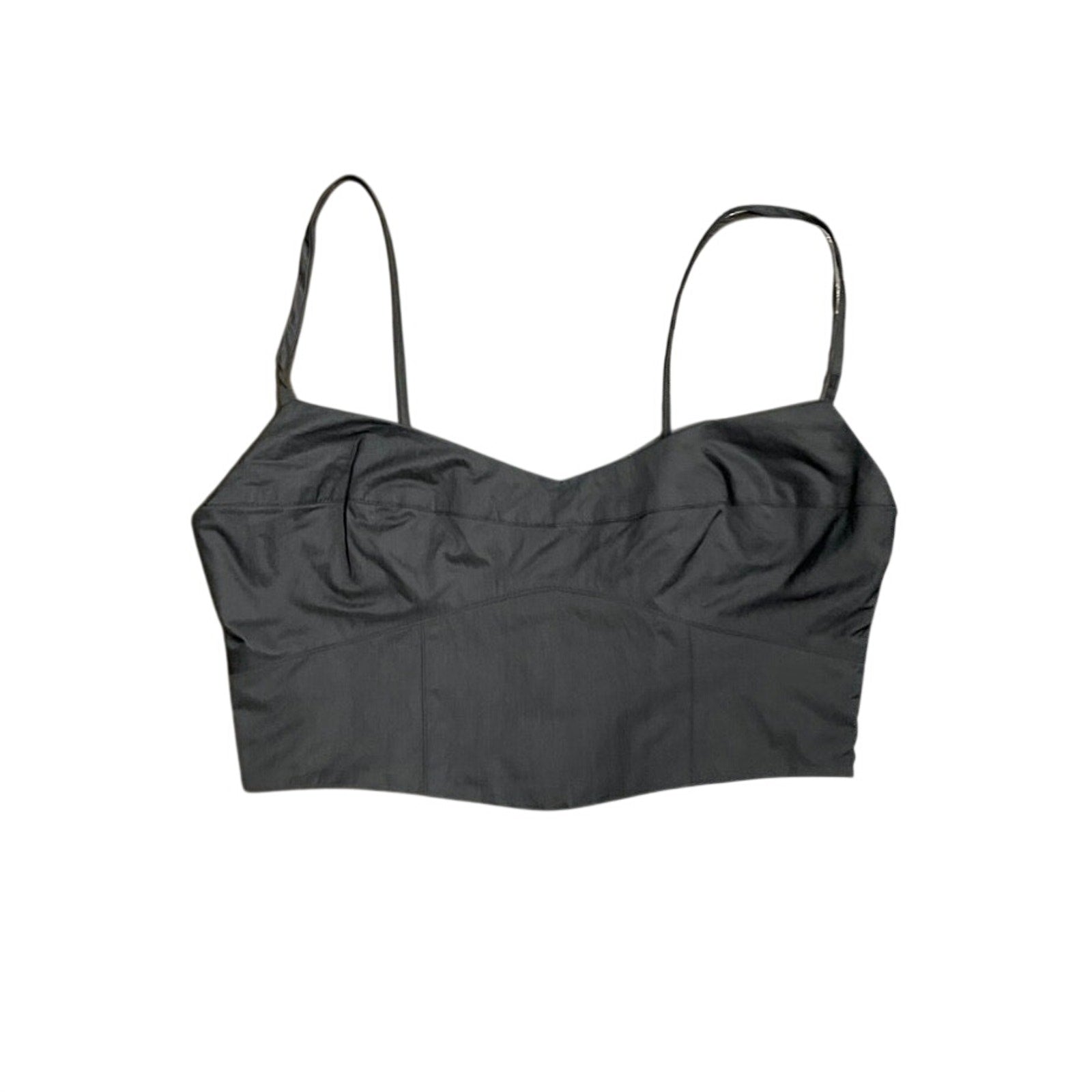 Free People Smoked Cropped Corset Top Heart Neckline Adjustable Straps