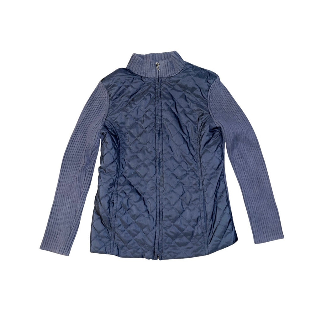 Croft & Barrow Sweater Full Zip Knit Cardigan Mock Neck 100% Cotton Size Petite Small