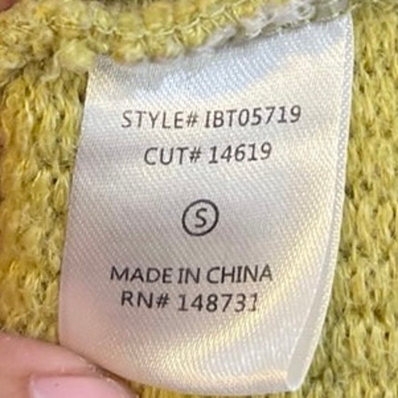 12th Tribe Chartreuse Terry Knit Shirt Jacket Shacket SZ S Bohemian Lagenlook