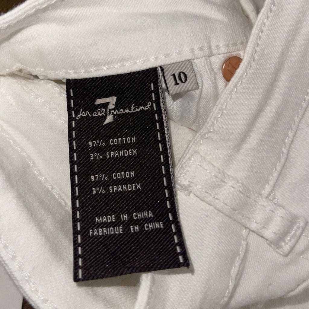 7 for all Mankind Youth Girl White Denim Jean Shorts Size 10 NWT Streetwear Chic