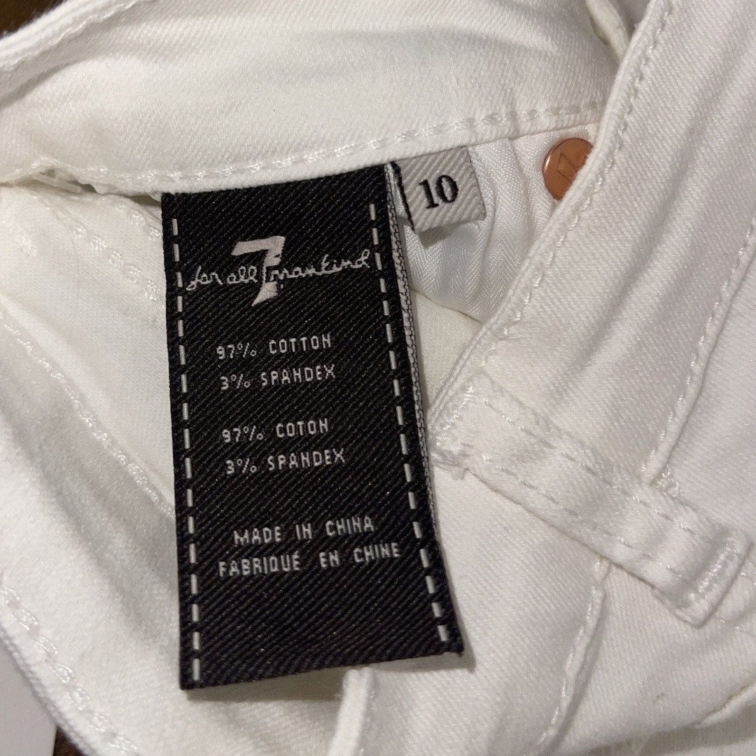 7 for all Mankind Youth Girl White Denim Jean Shorts Size 10 NWT Streetwear Chic
