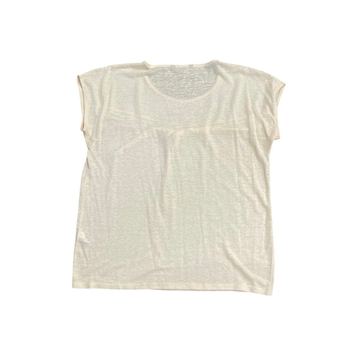 Banana Republic Ivory Linen Blend Short Sleeve Top Size Medium Breezy Flowy Chic