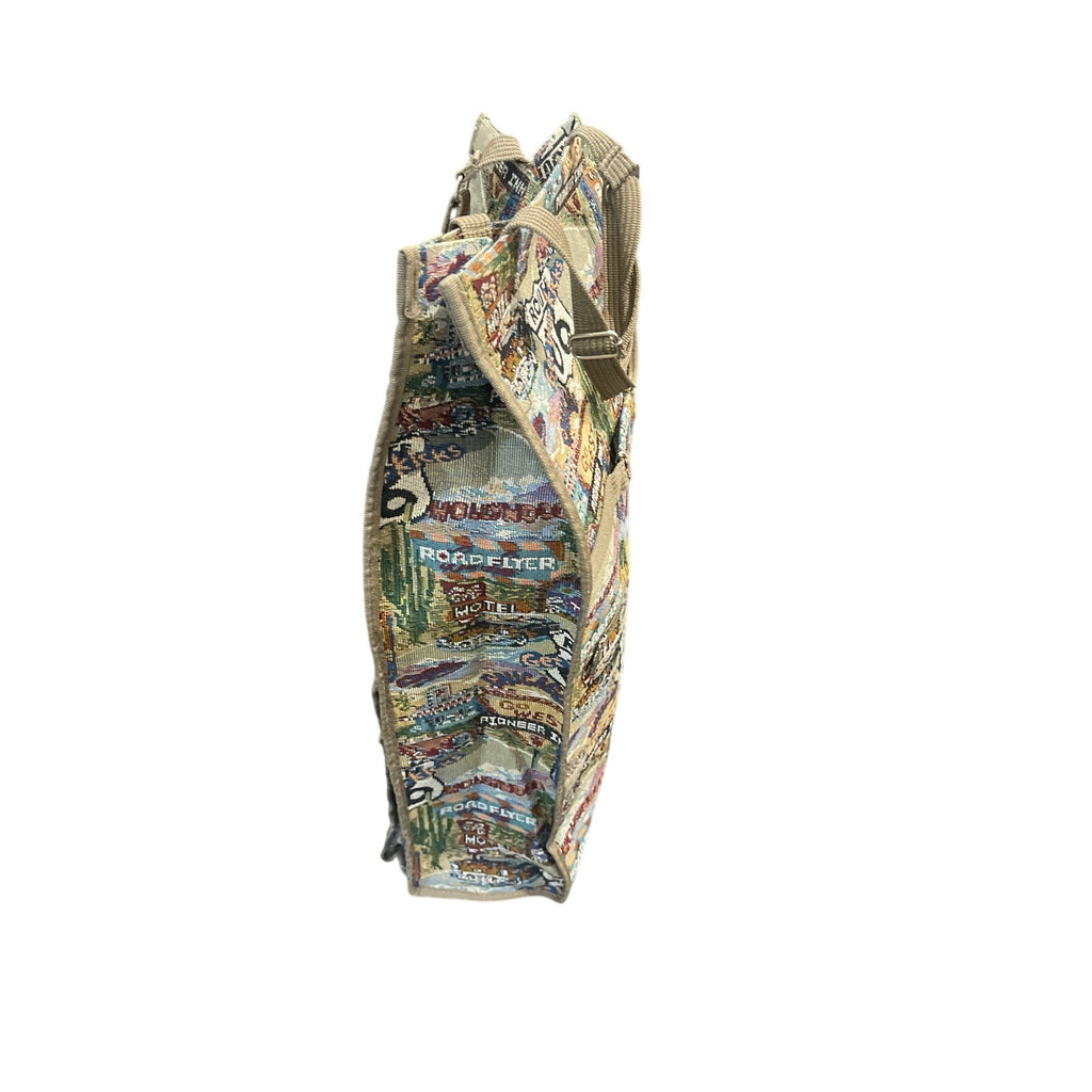 Jade Route 66 American Collapsing Rolling Tapestry Tote Travel Luggage Bag Retro